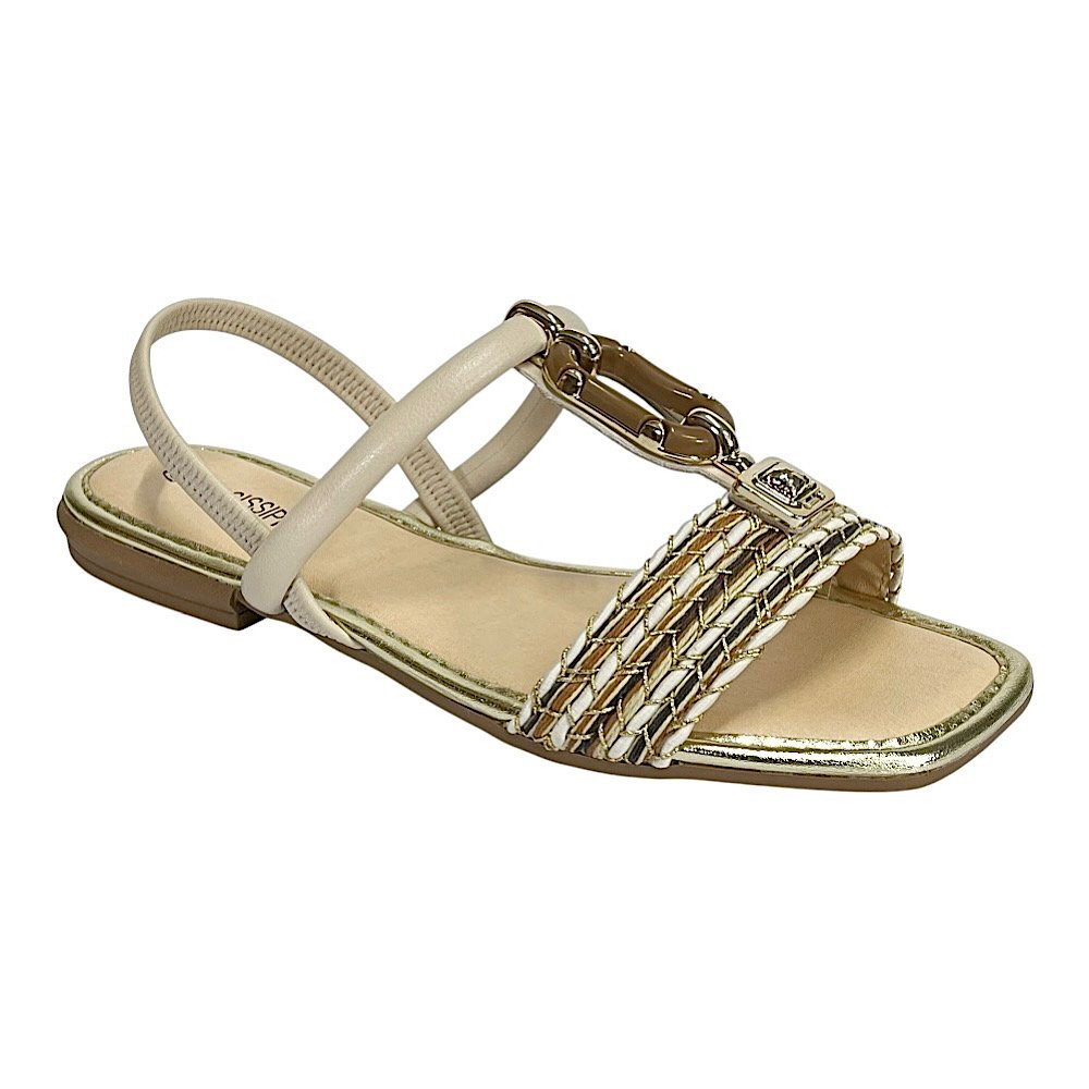 Sandália Mississipi Rasteira MF302 Cotton/Caramelo