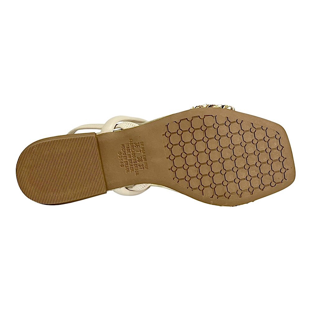 Sandália Mississipi Rasteira MF302 Cotton/Caramelo Branco 6