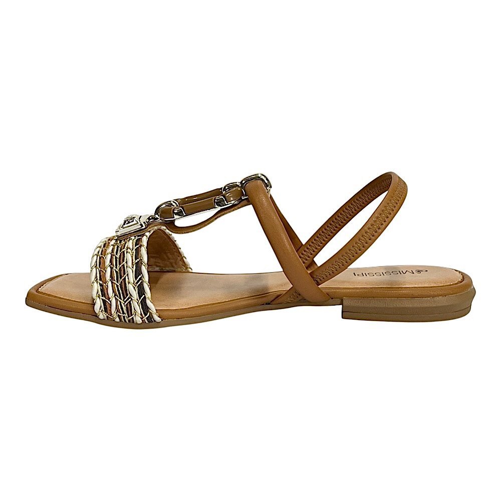Sandália Mississipi Rasteira MF302 Caramelo Marrom 3