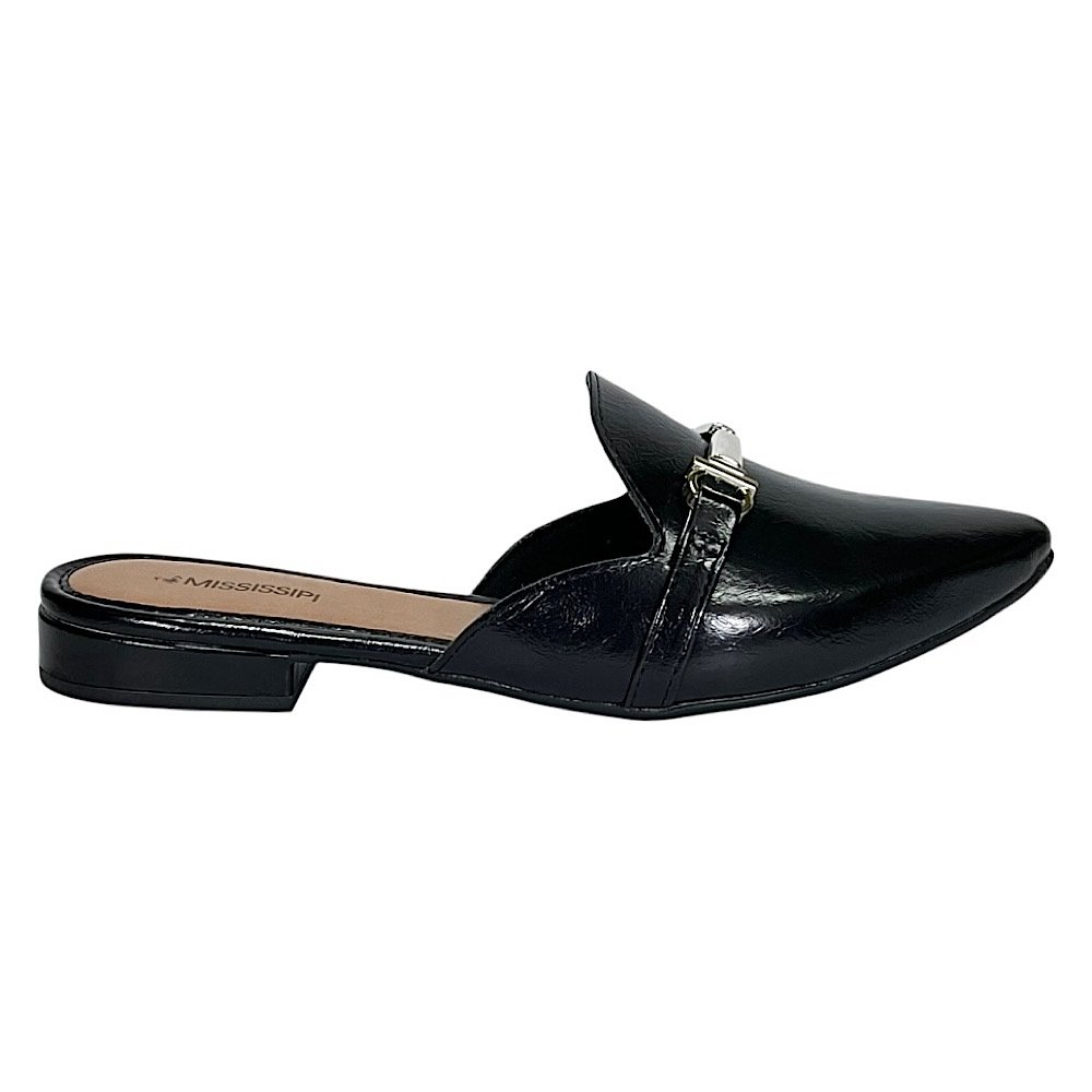 Mule Mississipi Casual Bico Fino MF553 Preto Preto 2