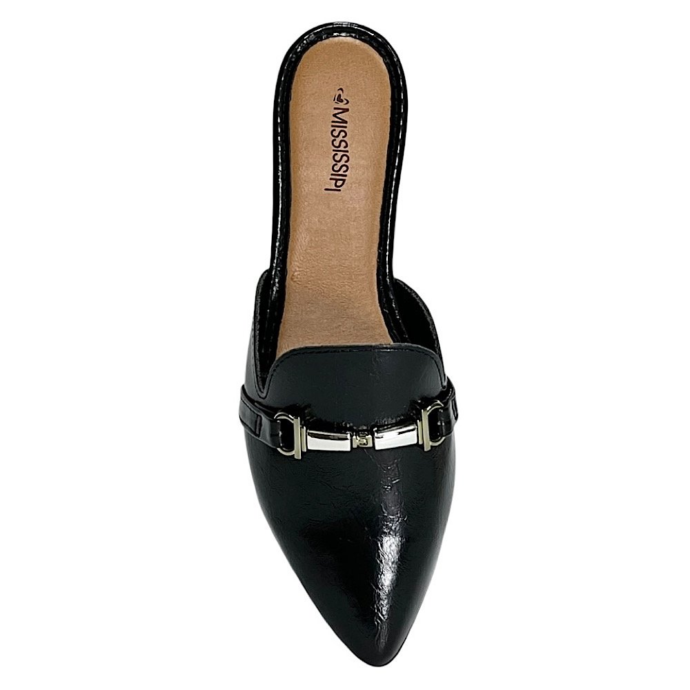 Mule Mississipi Casual Bico Fino MF553 Preto Preto 4