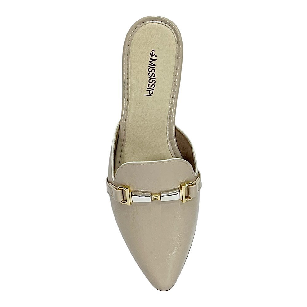 Mule Mississipi Casual Bico Fino MF553 Marfim Branco 4