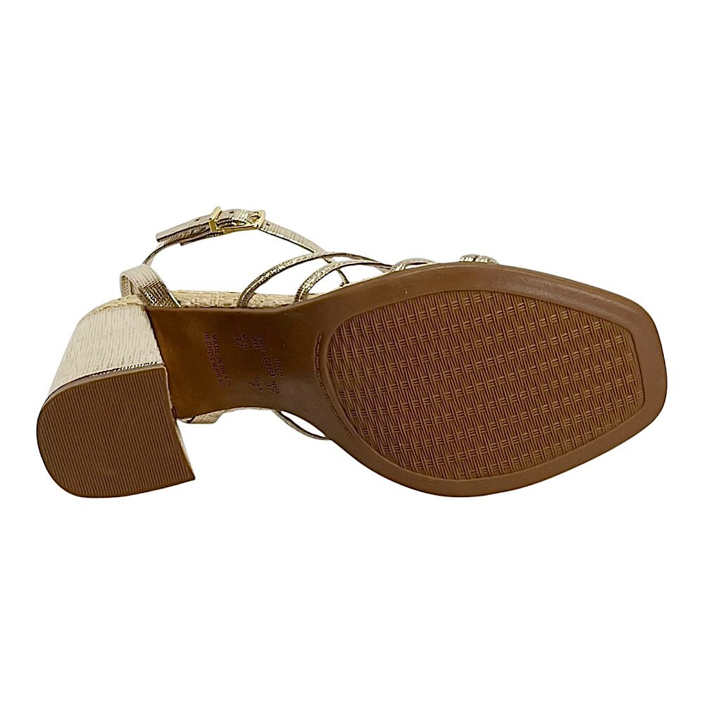 Sandália Ramarim Salto Bloco 2541204 Dourada Dourado 6