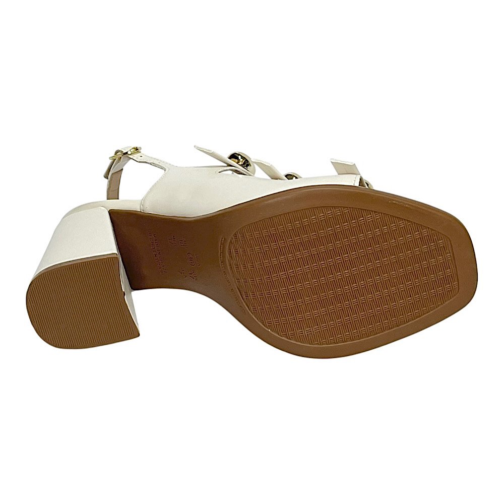 Sandália Ramarim Salto Bloco 2541205 Creme Coconut Creme 6