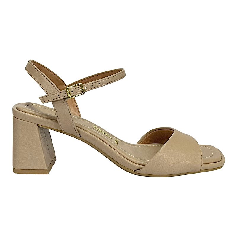 Sandália Vizzano Feminina Salto Bloco 6530.101 Bege Bege 2