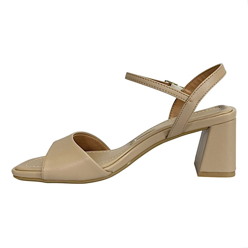 Sandália Vizzano Feminina Salto Bloco 6530.101 Bege Bege 3