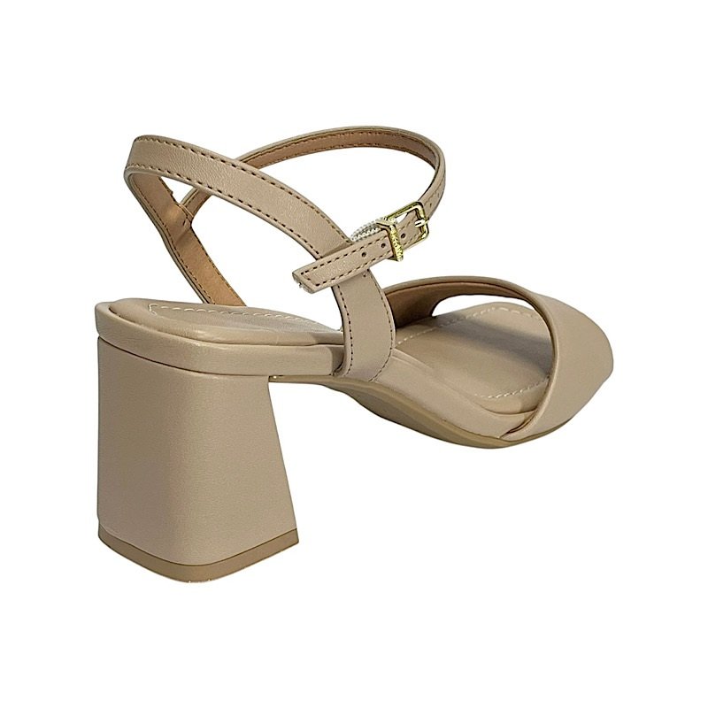 Sandália Vizzano Feminina Salto Bloco 6530.101 Bege Bege 5