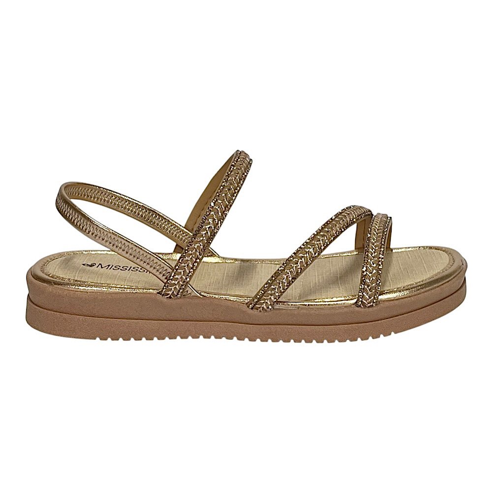 Sandália Mississipi Flatform ME353 Natural/Rose Dourado 2