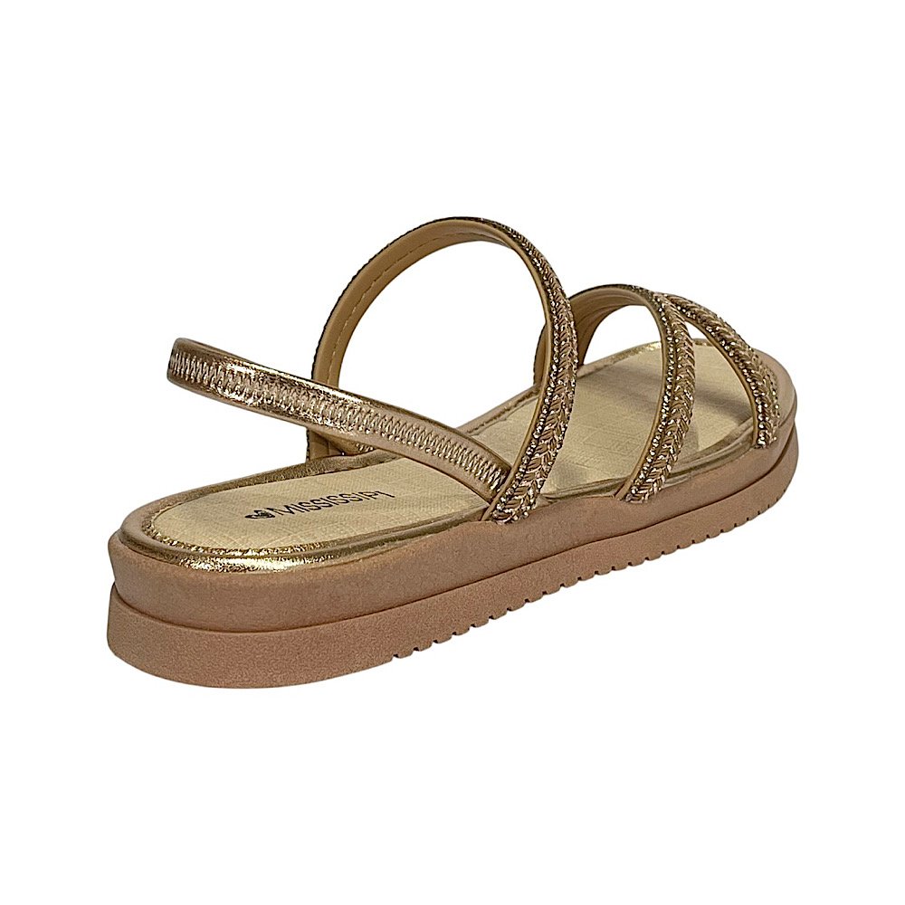 Sandália Mississipi Flatform ME353 Natural/Rose Dourado 5
