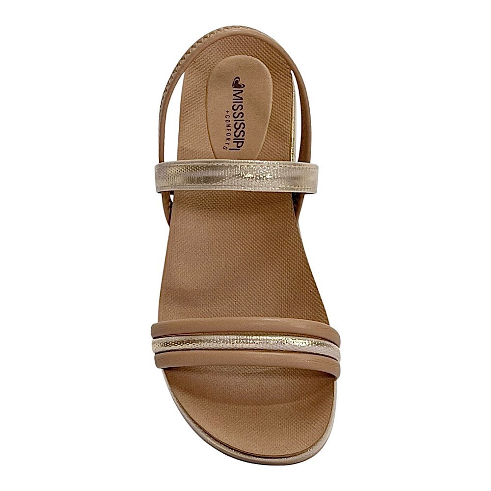 Sandália Mississipi Flatform MF454 Mocca Marrom/Dourado 4