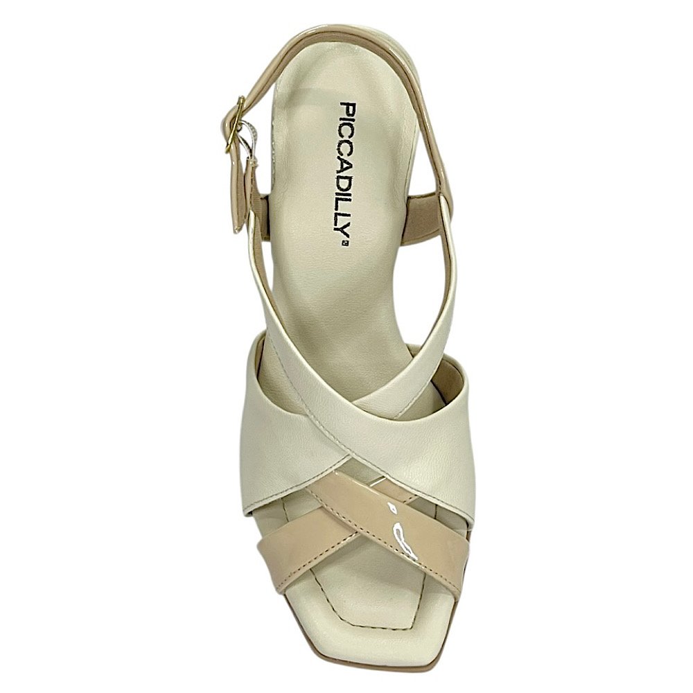 Sandália Piccadilly Flavia Salto Alto 626052 Off White/Brule Off White 4