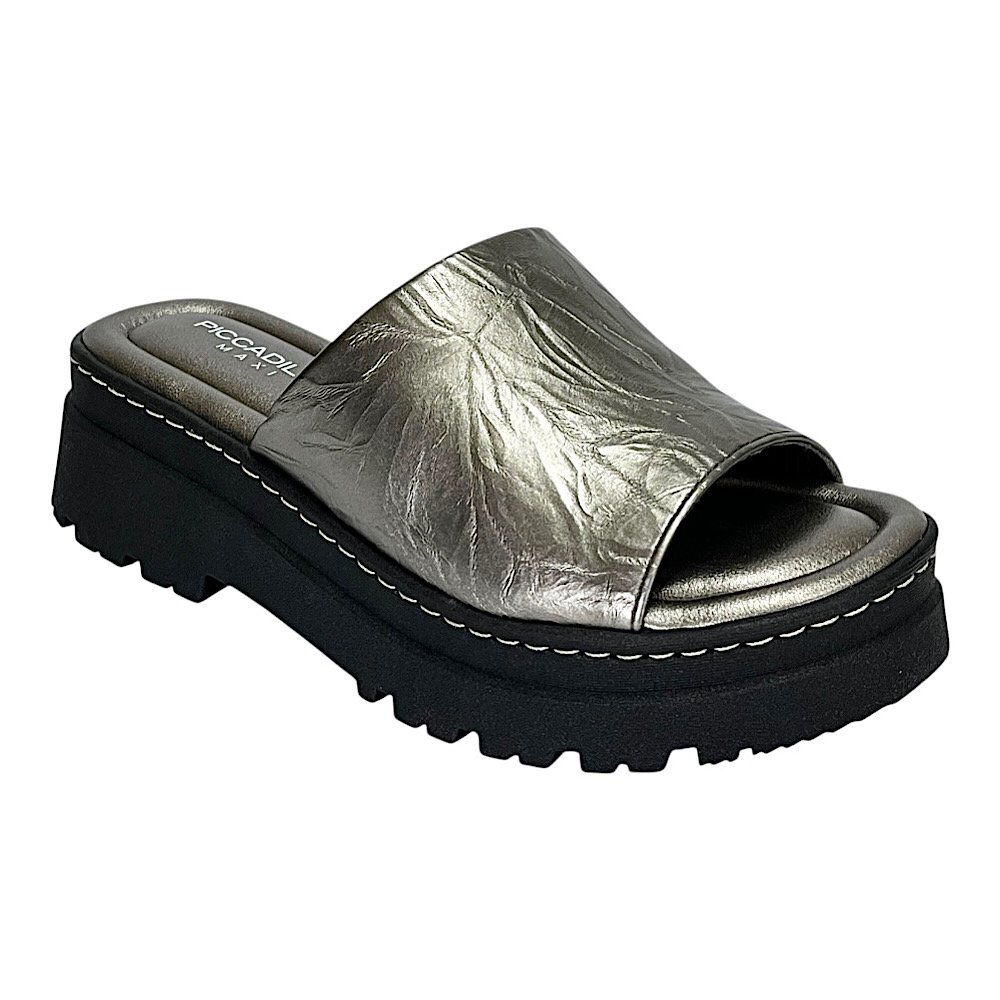 Tamanco Piccadilly Nathalia Wide Fit 249002 Cinza Pewter