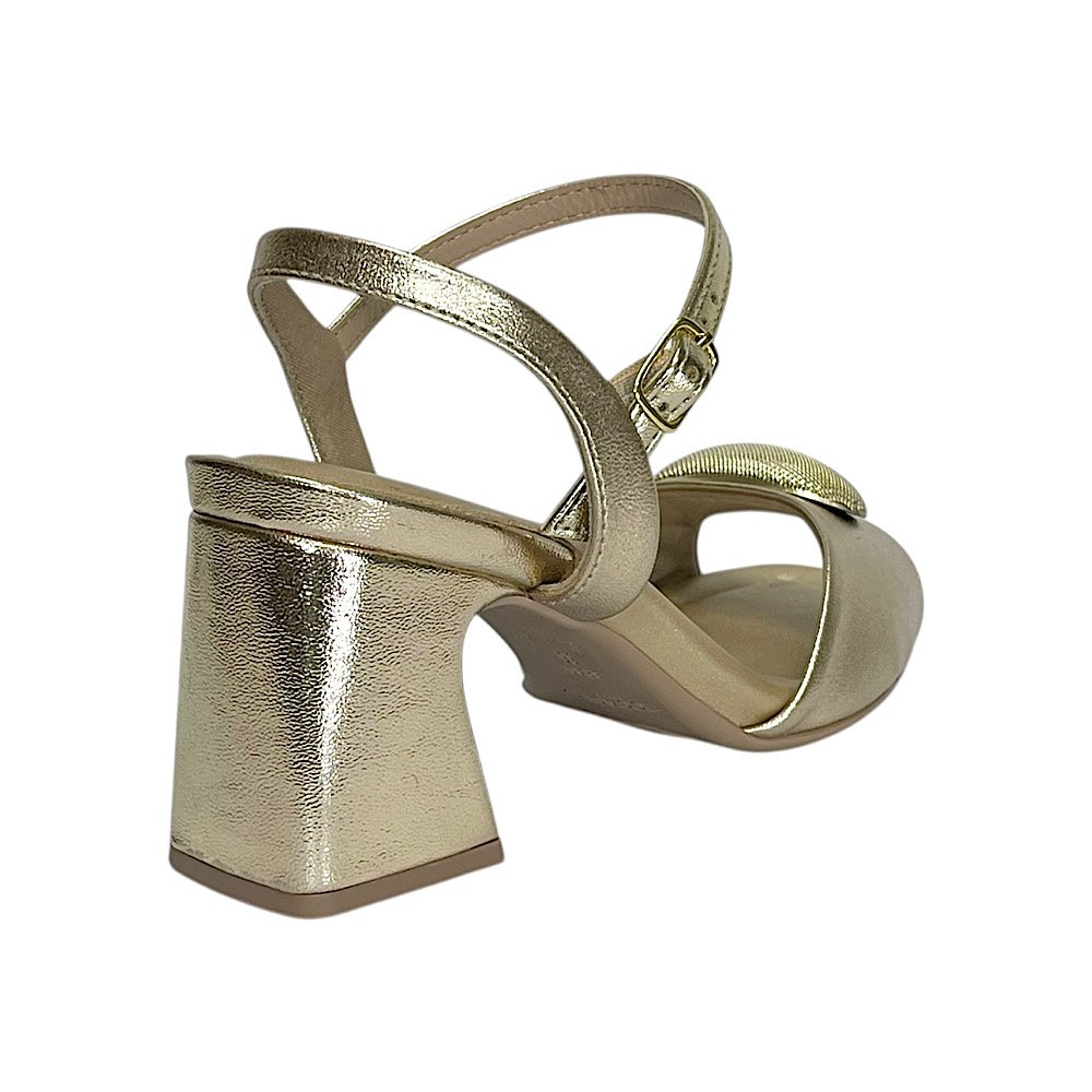 Sandália Piccadilly Salto Bloco Flavia 626053 Ouro Dourado 5