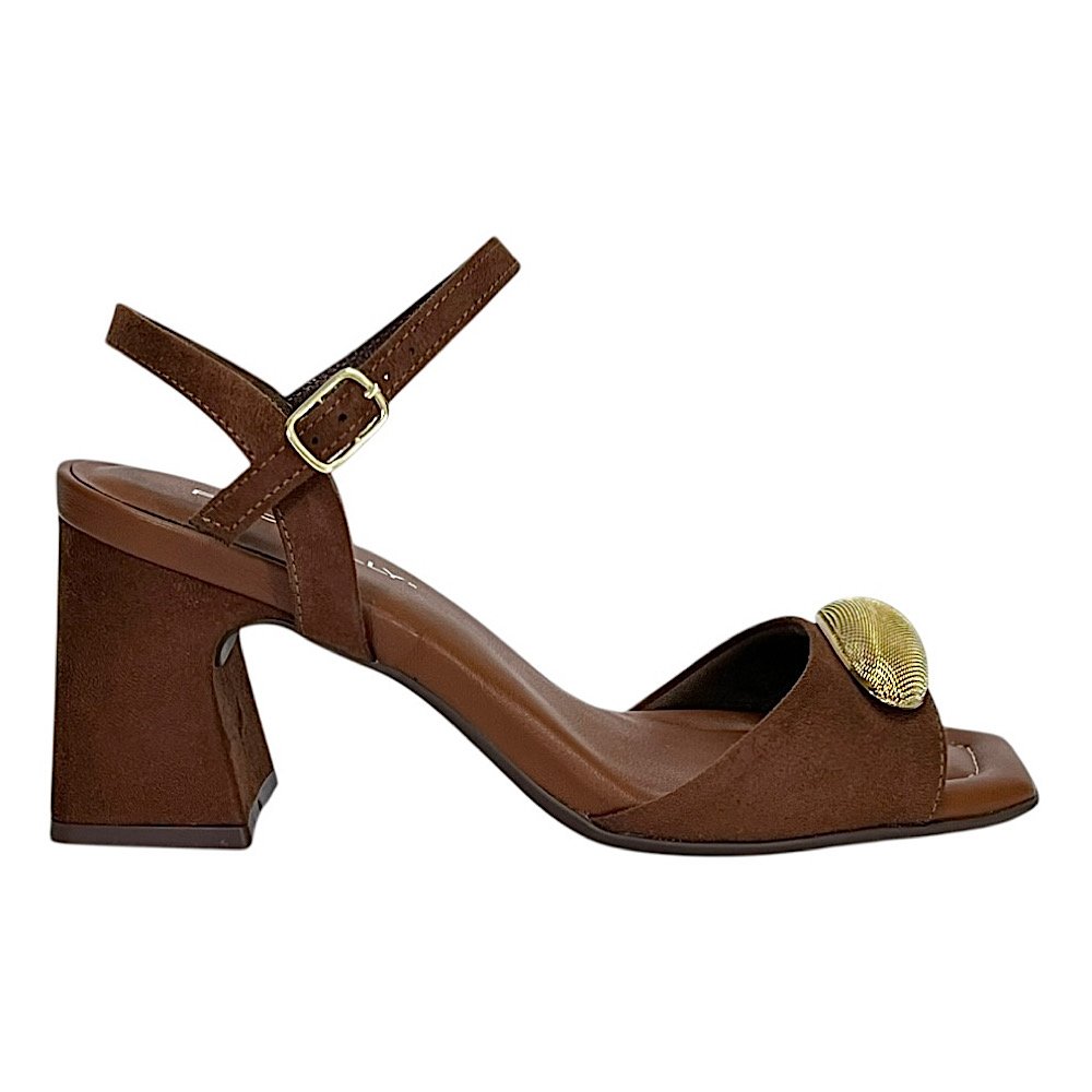 Sandália Piccadilly Salto Bloco Flavia 626053 Pinhão Marrom 2