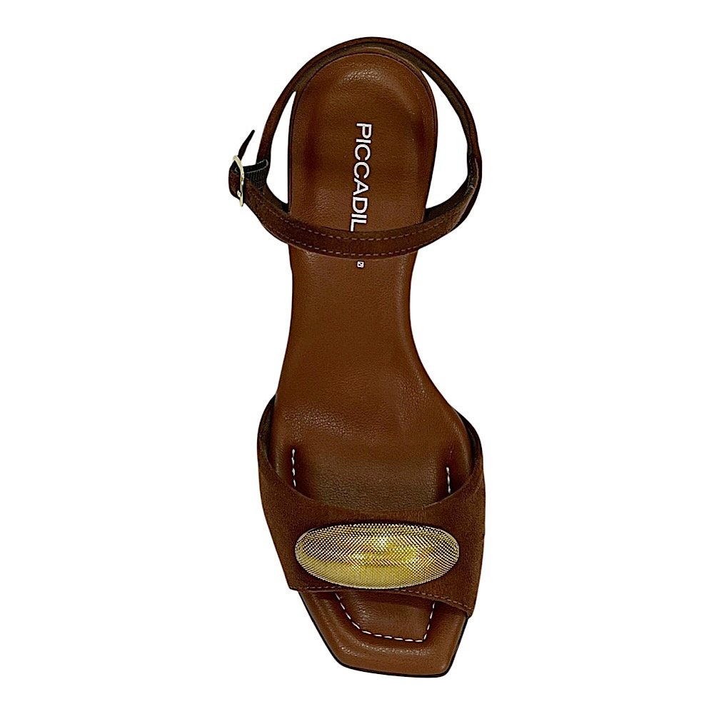 Sandália Piccadilly Salto Bloco Flavia 626053 Pinhão Marrom 4
