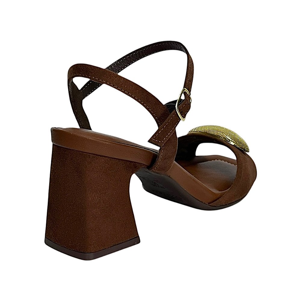 Sandália Piccadilly Salto Bloco Flavia 626053 Pinhão Marrom 5