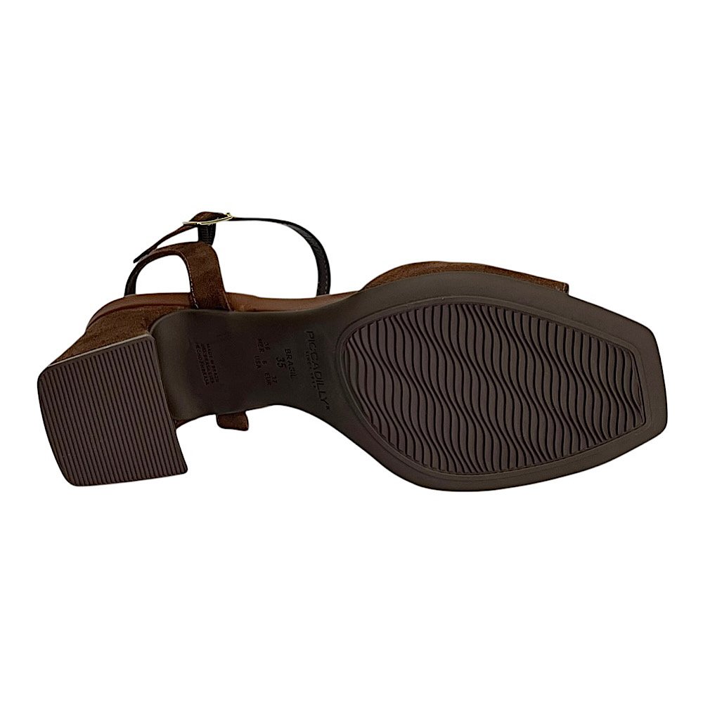 Sandália Piccadilly Salto Bloco Flavia 626053 Pinhão Marrom 6