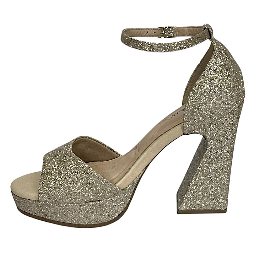 Sandália Piccadilly Salto Alto Glitter 818016 Champagne Champagne 3