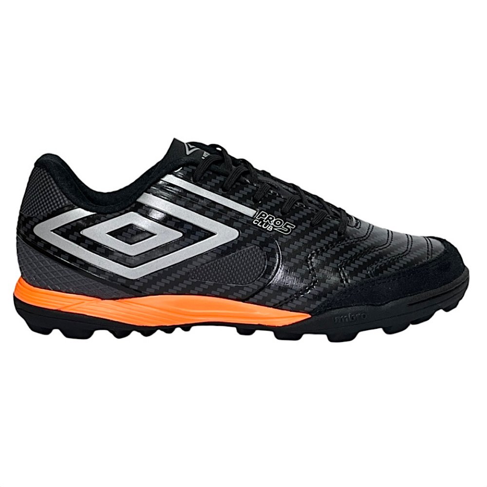 Chuteira Umbro Society Pro 5 Bump Club Preto/Laranja