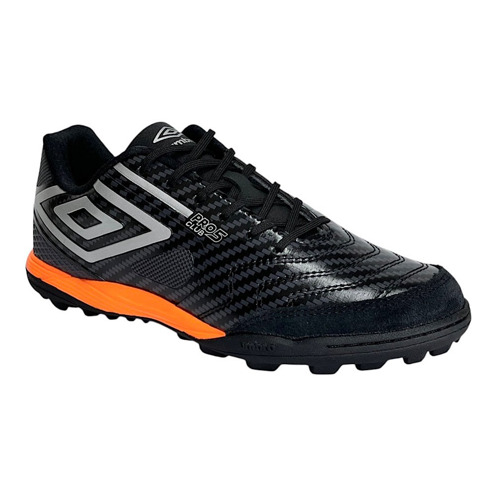 Chuteira Umbro Society Pro 5 Bump Club Preto/Laranja Preto/Laranja 2