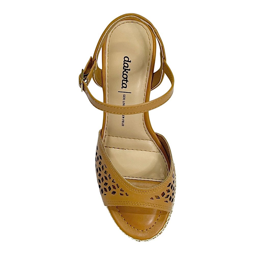 Sandália Dakota Anabela Tramada Y9872 Caramelo Caramelo 4