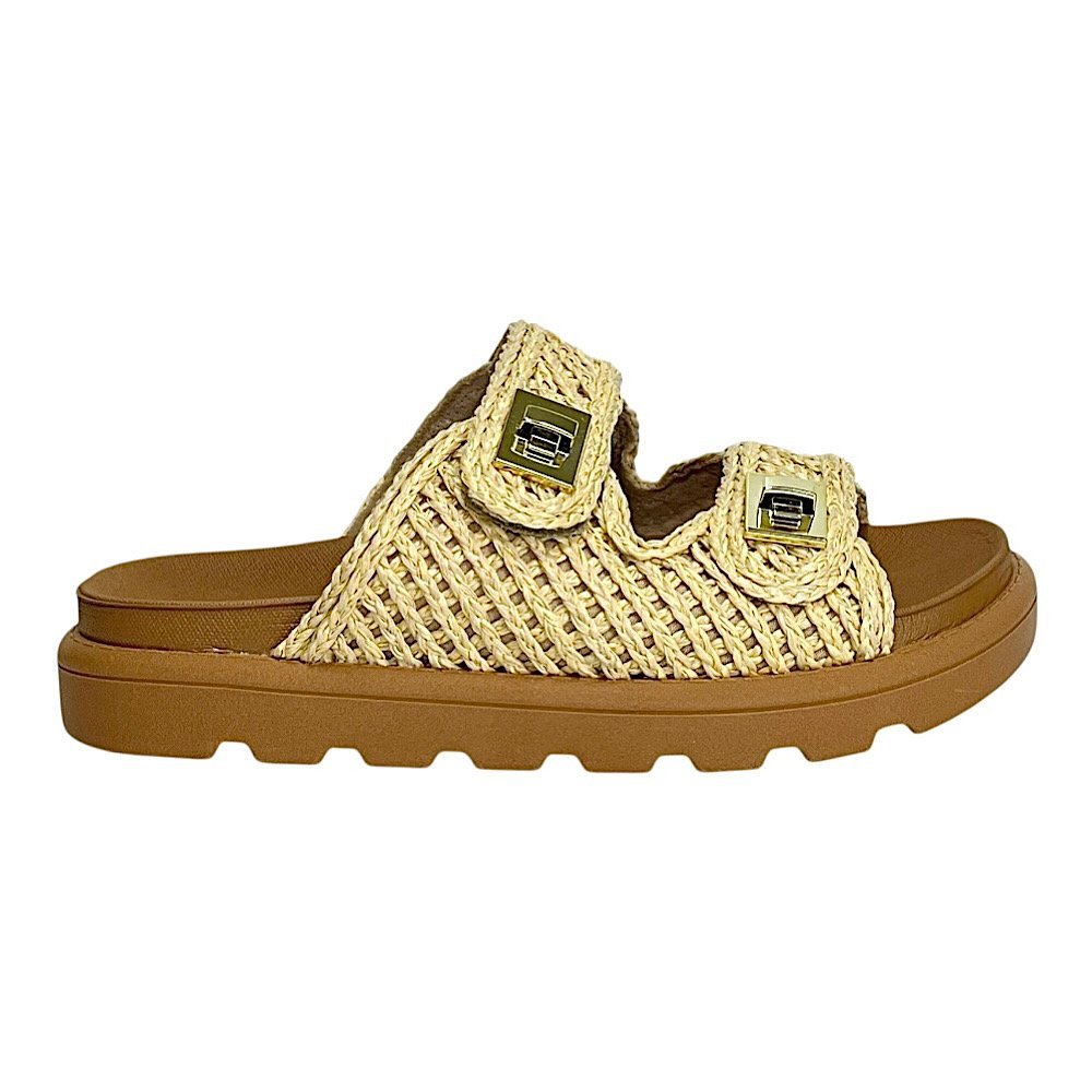 Tamanco Vizzano Flatform Ráfia 6510.119 Natural Bege 2