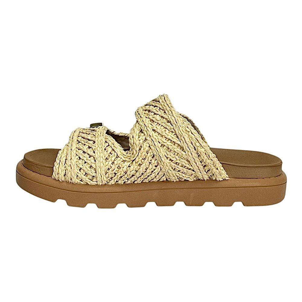 Tamanco Vizzano Flatform Ráfia 6510.119 Natural Bege 3