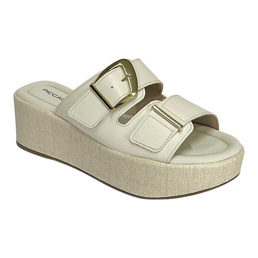 Tamanco Piccadilly Leia Wide Fit Anabela 485004 Off White 