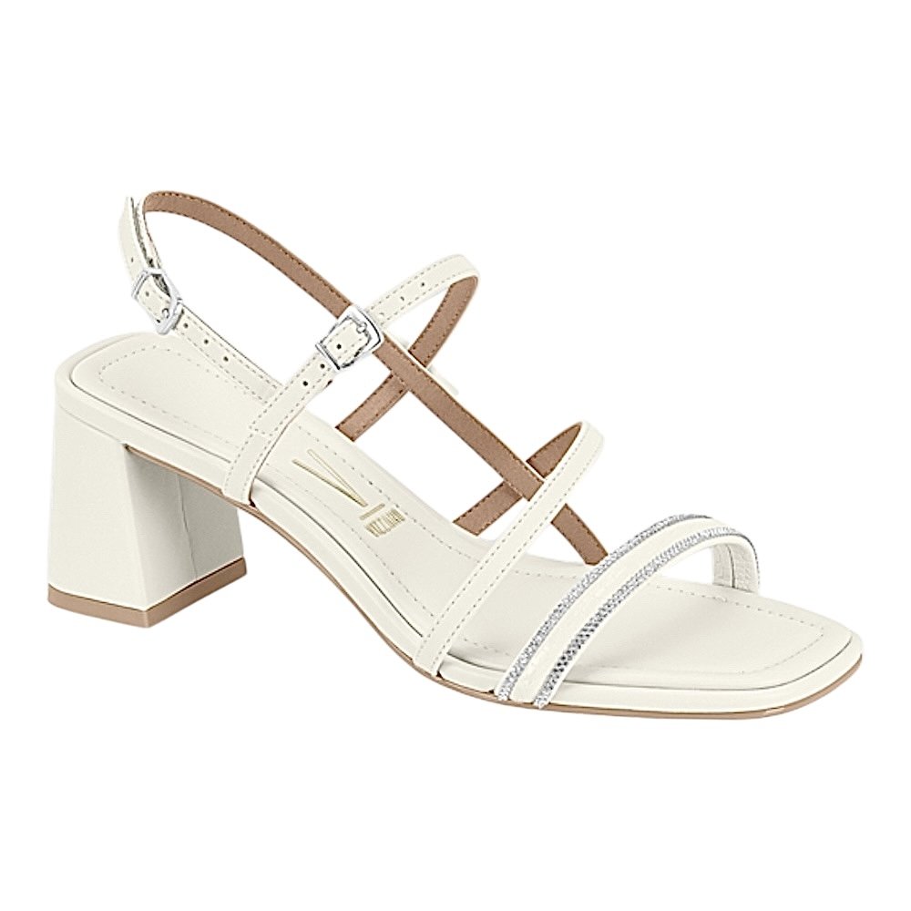 Sandália Vizzano Feminina Salto Bloco 6530.108 Off White