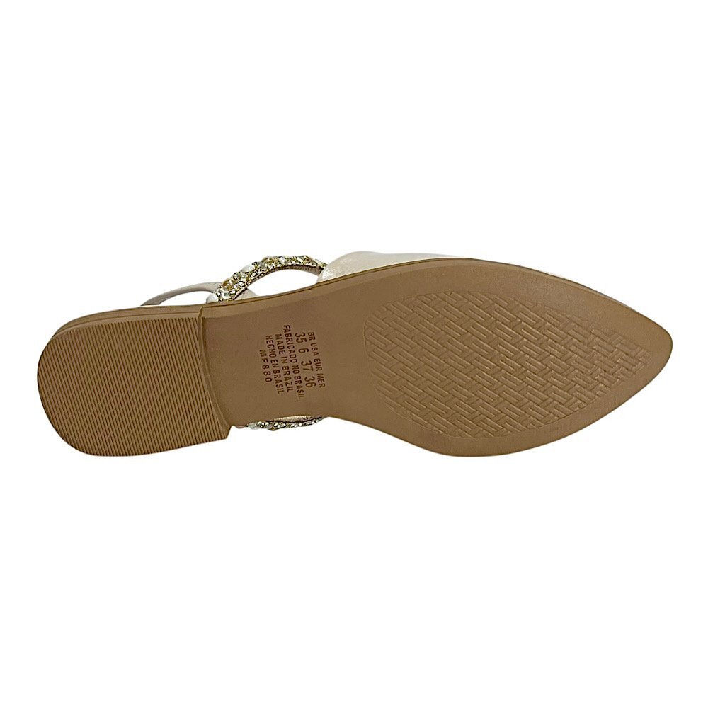 Sapatilha Mississipi Slingback MF882 Marfim Bege 6