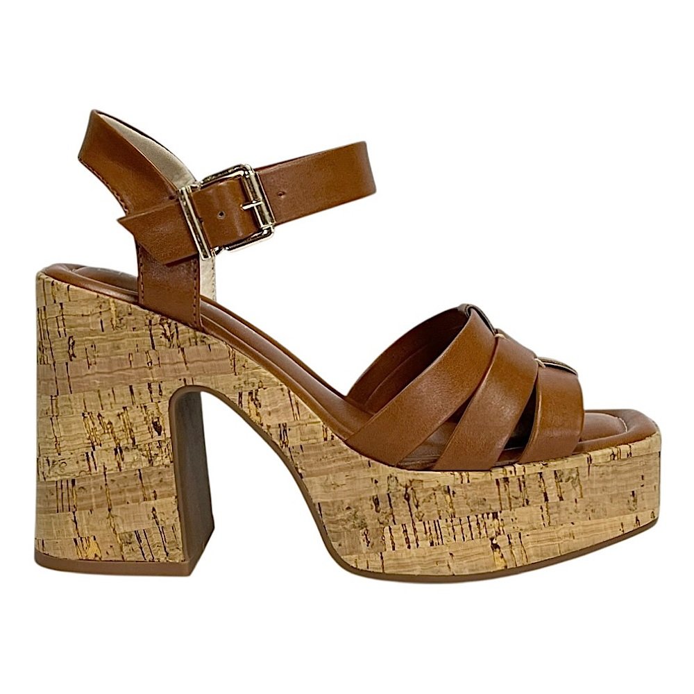 Sandália Ramarim Salto Bloco 2535204 Marrom Toffe Marrom 2