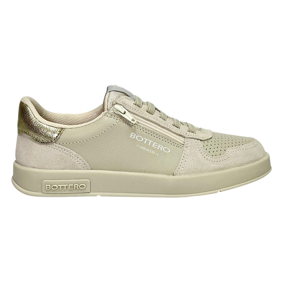 Tênis Bottero Casual Feminino em Couro 364902 Marfim Bege 2