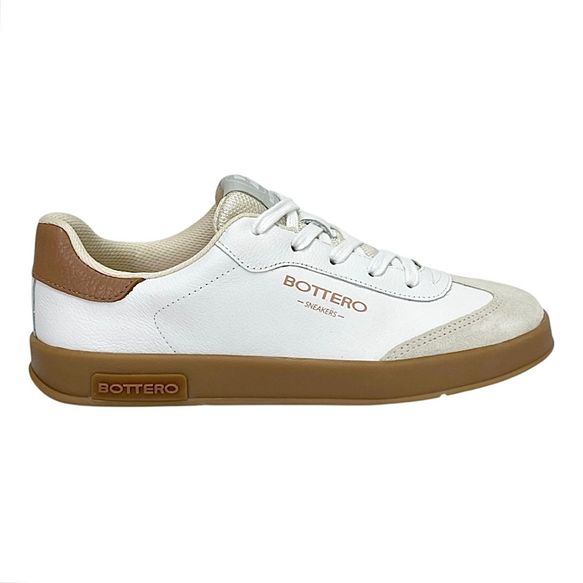 Tênis Bottero Casual Feminino em Couro 364905 Branco/Mocha Branco 2