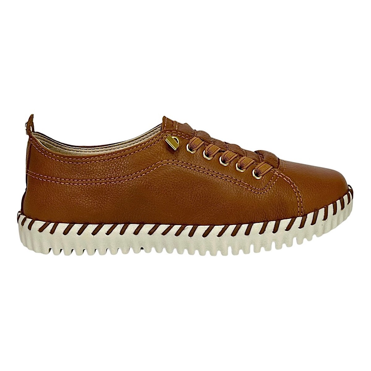 Tênis Bottero Twister Feminino em Couro 374102 Caramelo Marrom 2