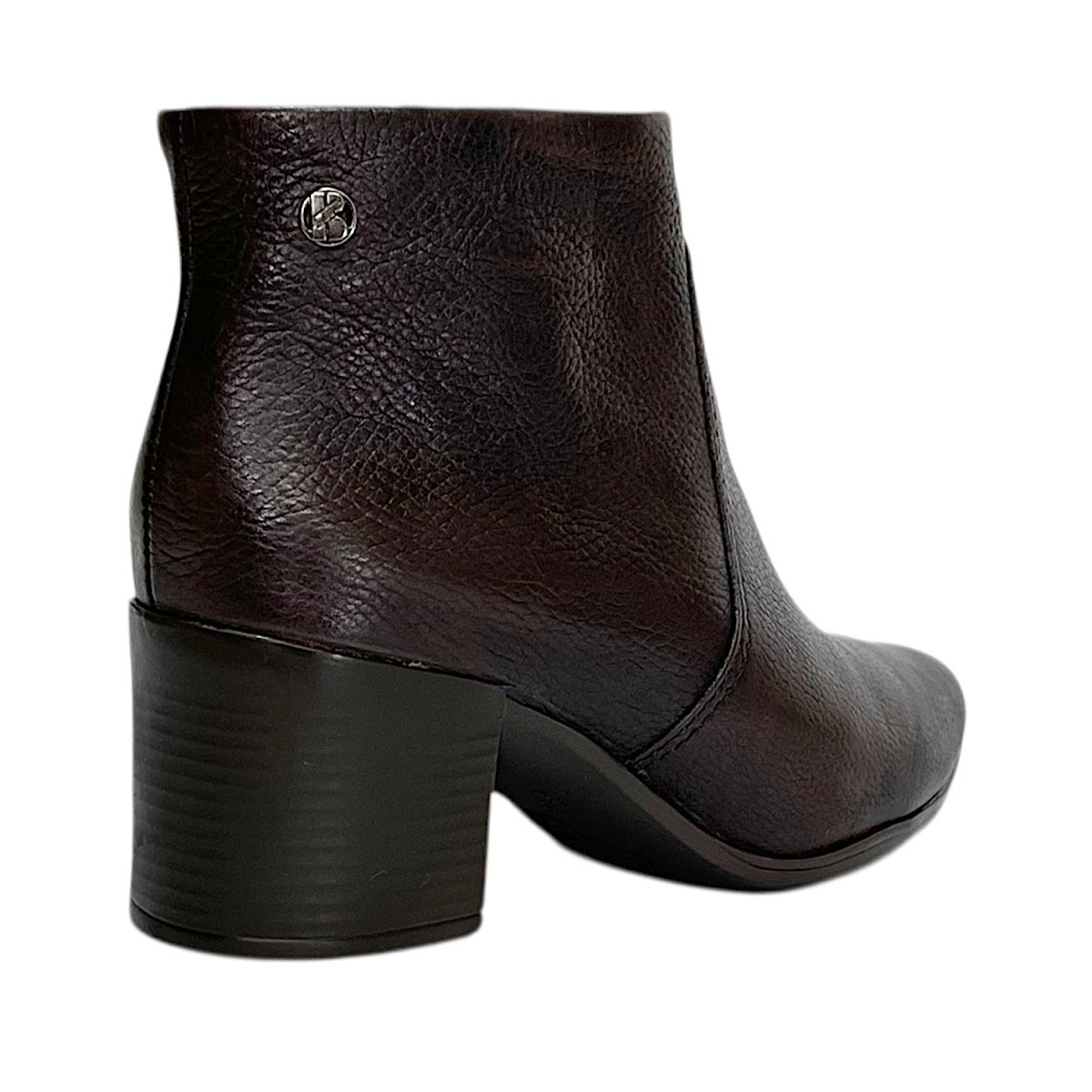 Bota Bottero Cano Baixo Salto Bloco em Couro 346901 Marrom Marrom 5