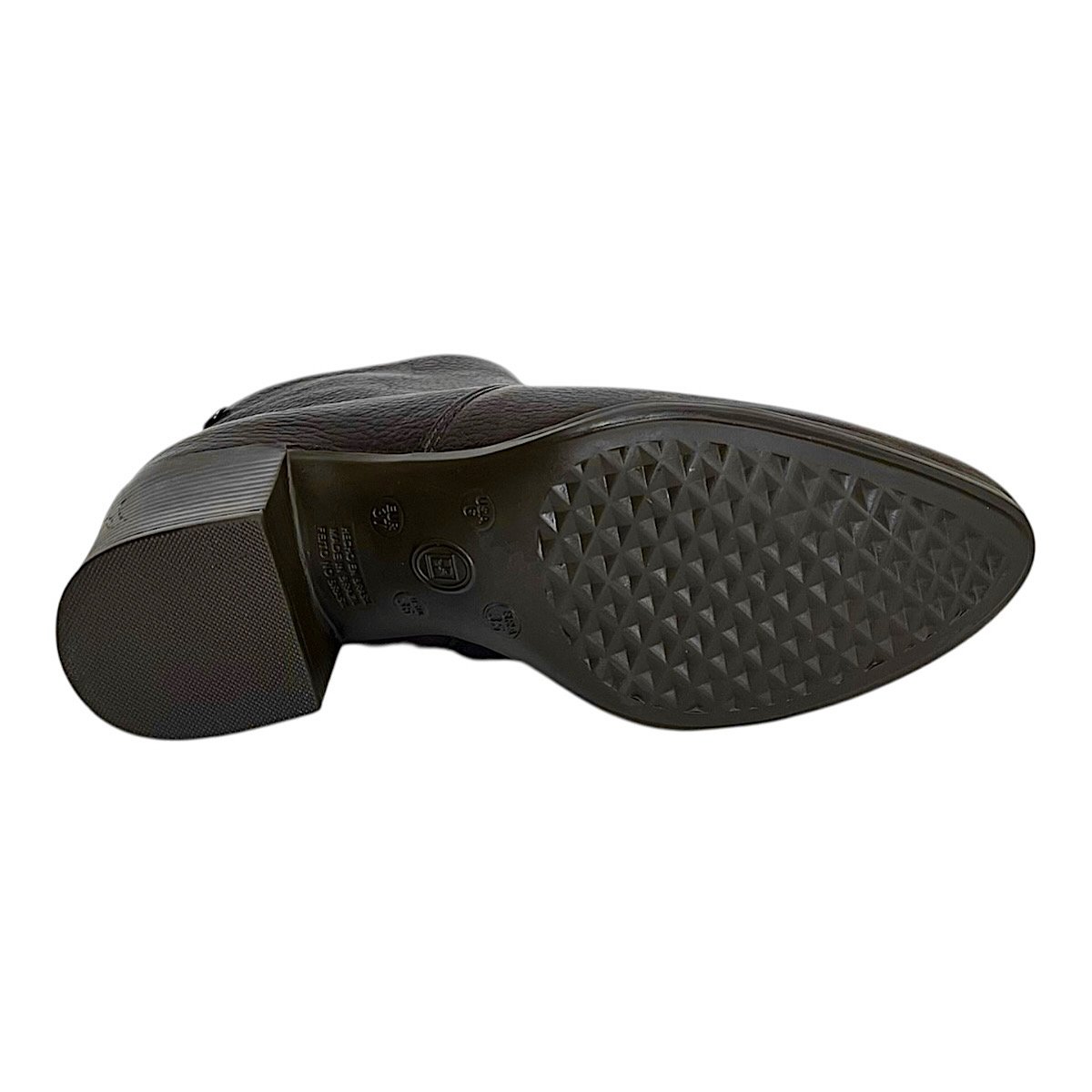 Bota Bottero Cano Baixo Salto Bloco em Couro 346901 Marrom Marrom 6