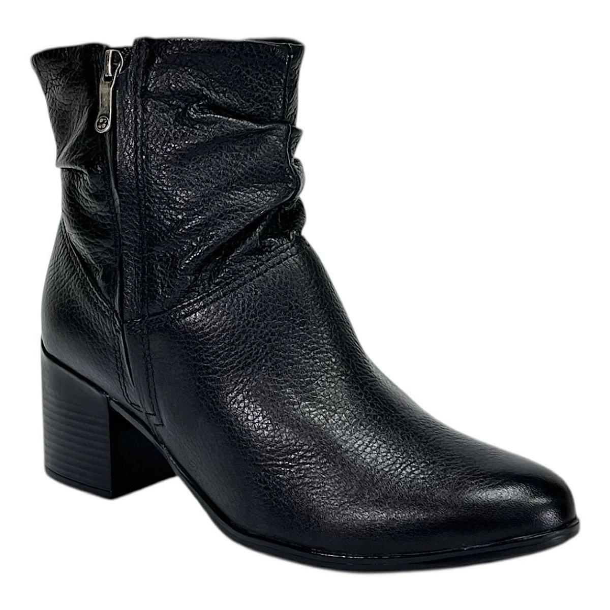 Bota Bottero Slouchy Cano Baixo em Couro 346907 Preto