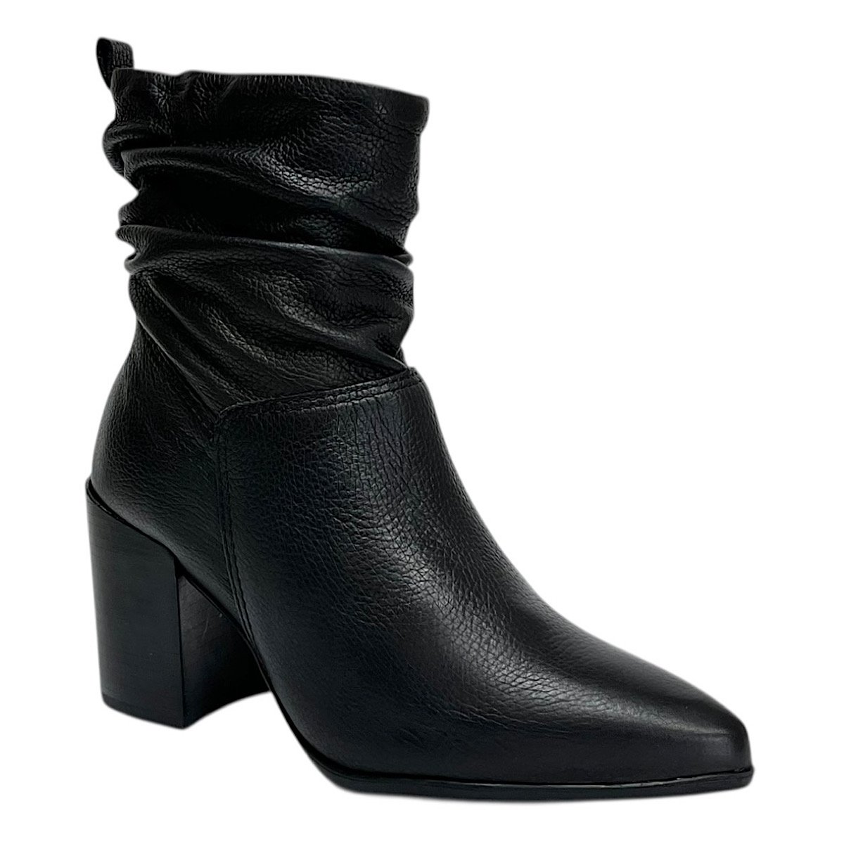 Bota Bottero Slouchy Bico Fino em Couro 377701 Preto