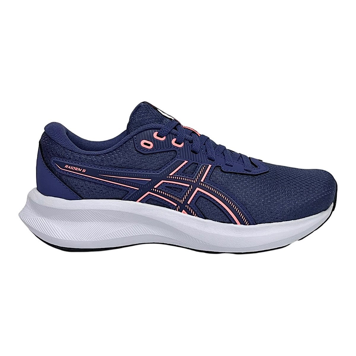 Tênis Asics Raiden 5 Feminino 1012C048 Azul/Rosa