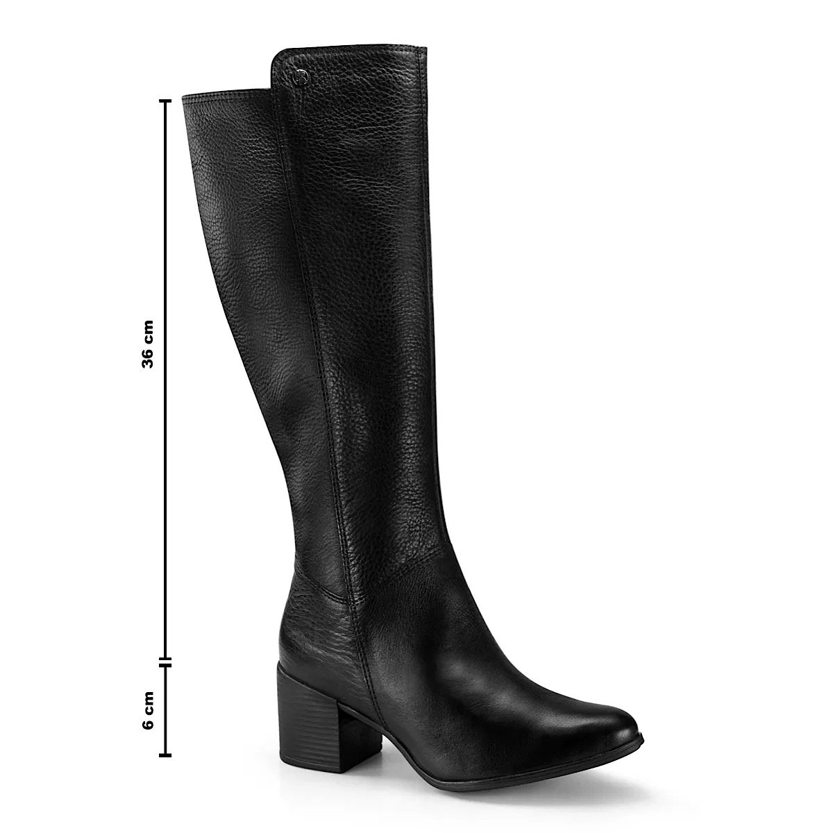 Bota Bottero Cano Longo Salto Médio 346903 Preto Preto 3