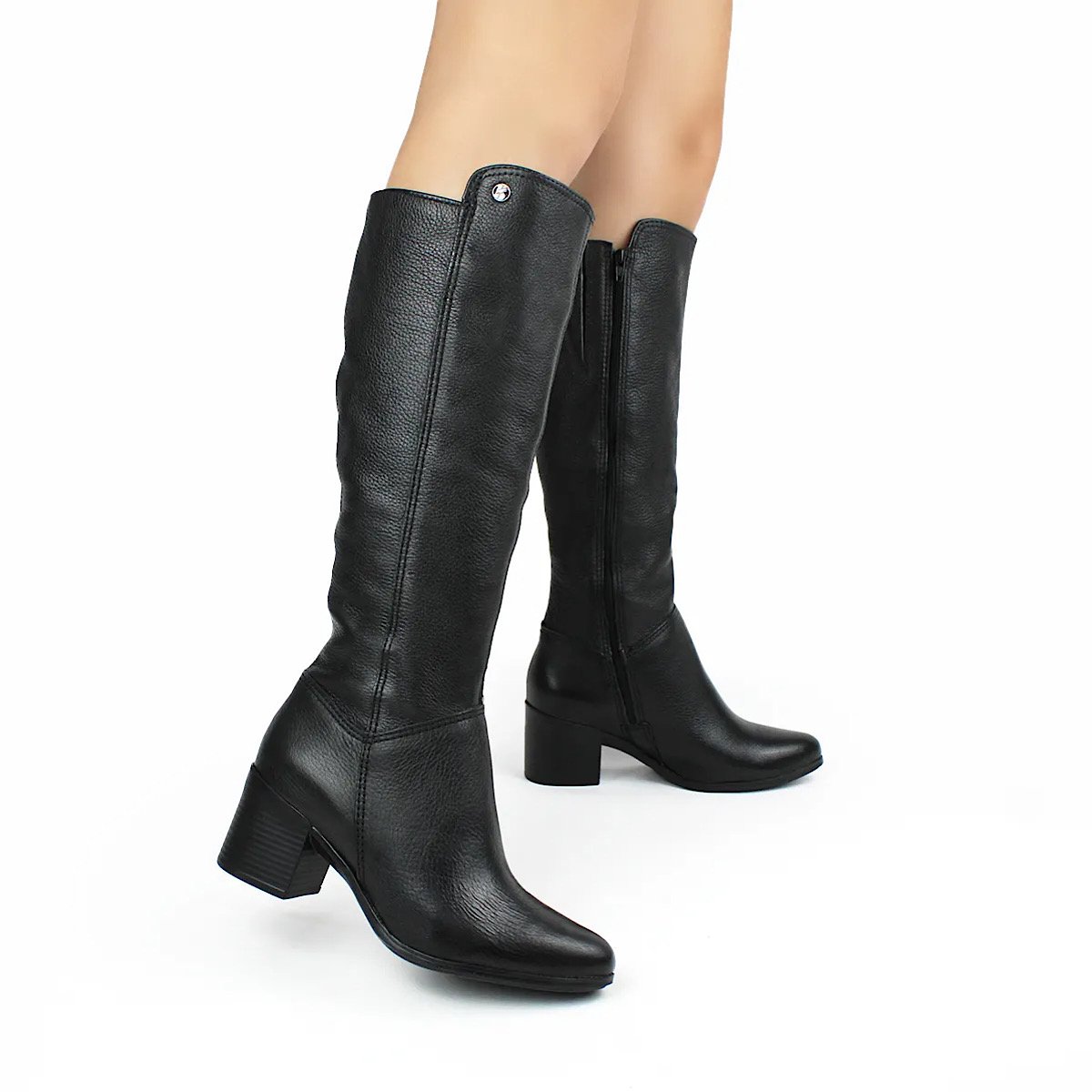 Bota Bottero Cano Longo Salto Médio 346903 Preto Preto 8