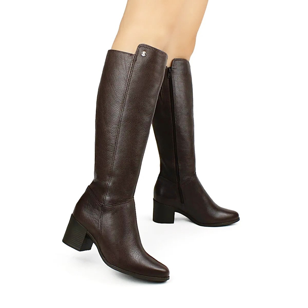 Bota Bottero Cano Longo Salto Médio 346903 Marrom Marrom 7