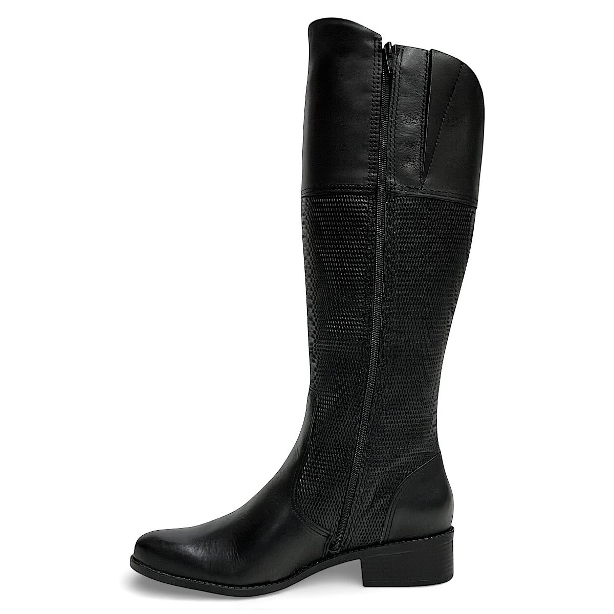 Bota Bottero Cano Longo Salto Baixo 345809 Preto Preto 3