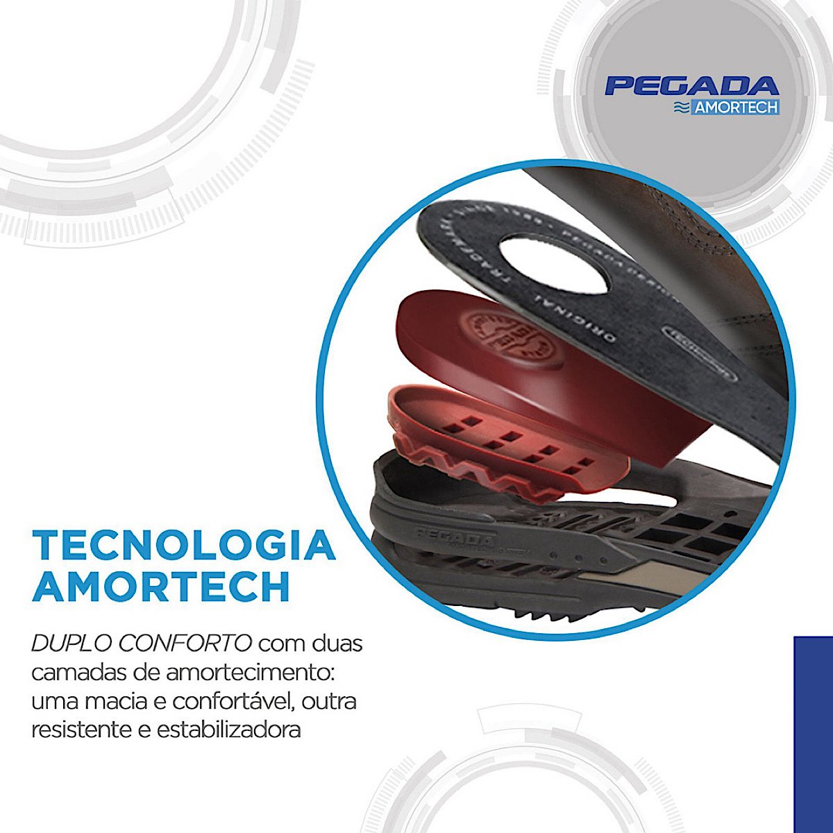 Sapato Pegada Gold Amortech 114861 Preto Preto 2