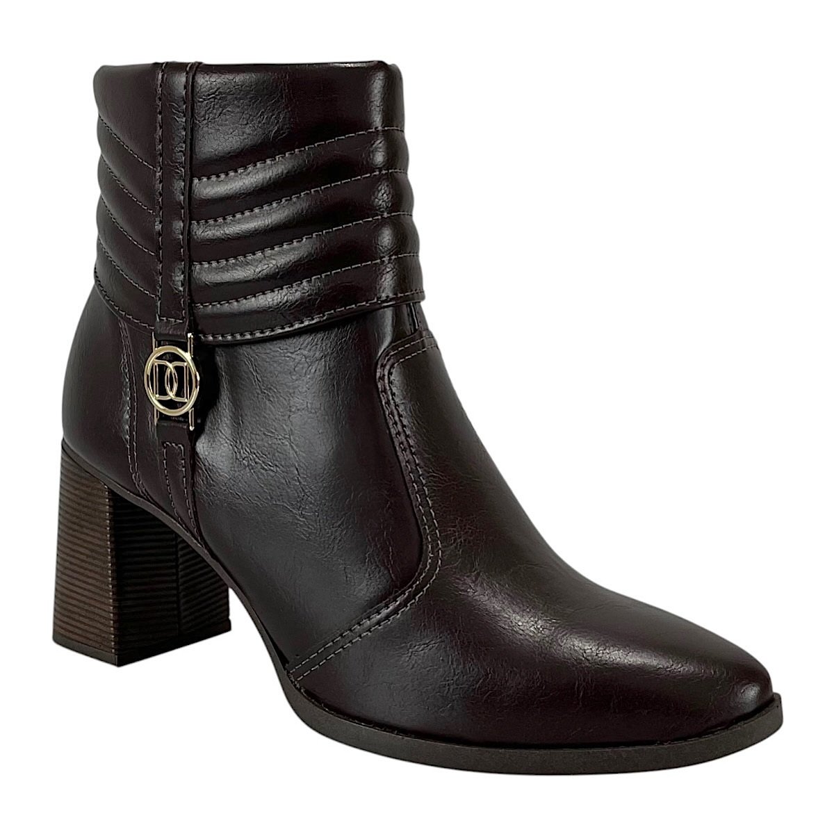 Bota Dakota Cano Baixo Salto Bloco D2161 Marrom Marrom 1