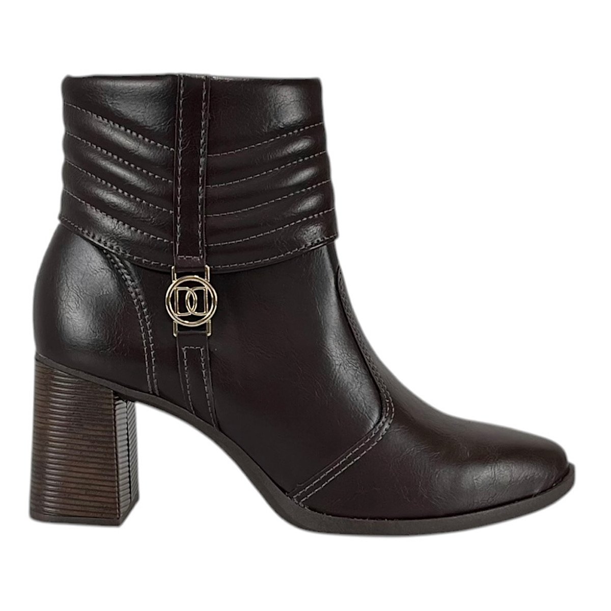 Bota Dakota Cano Baixo Salto Bloco D2161 Marrom Marrom 2