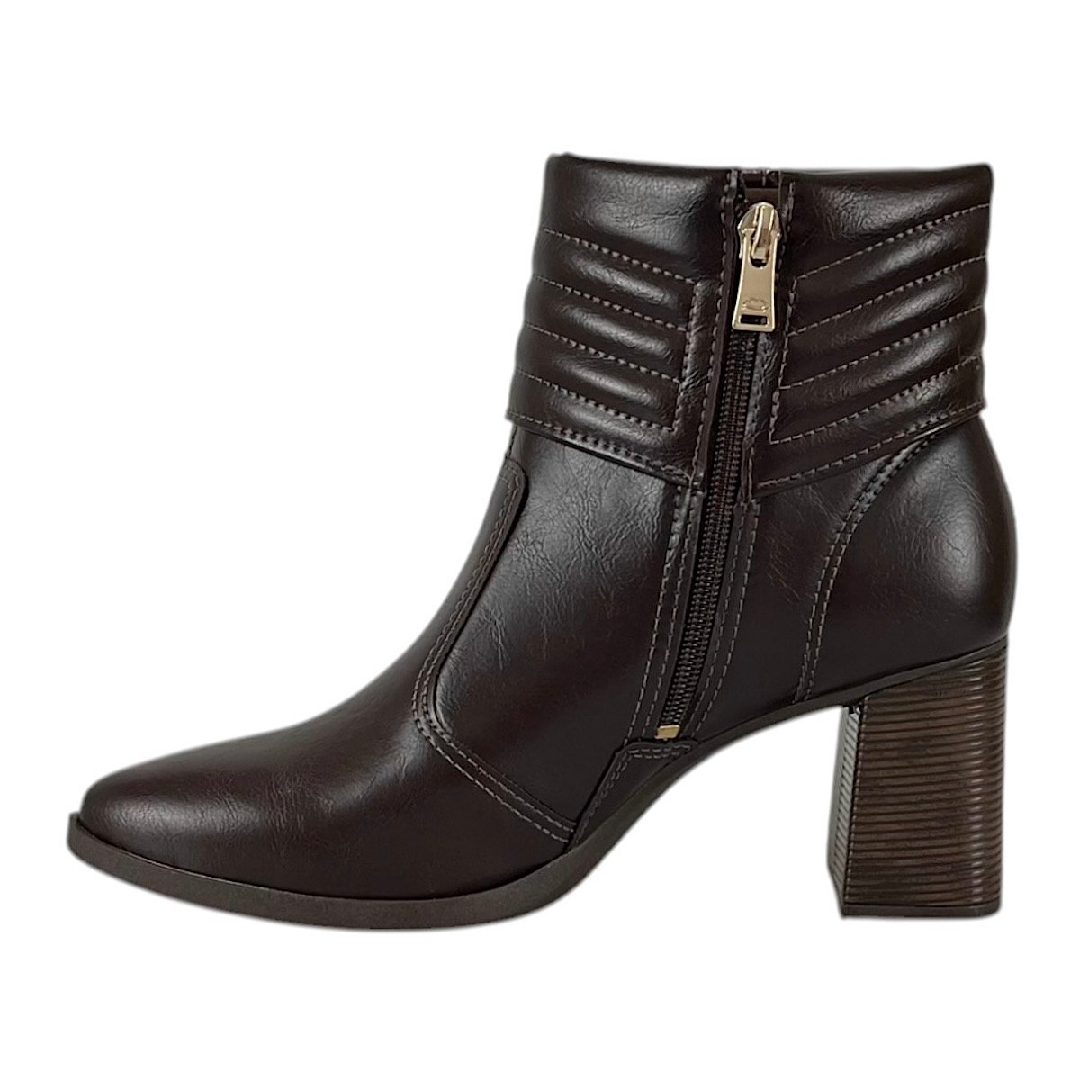 Bota Dakota Cano Baixo Salto Bloco D2161 Marrom Marrom 3