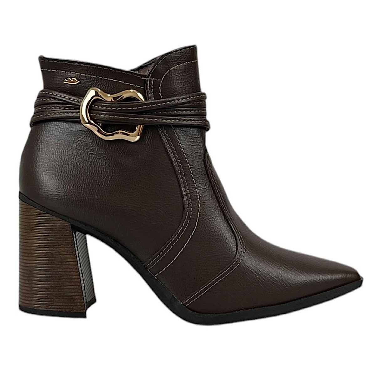 Bota Dakota Ankle Boot Salto Bloco D2393 Marrom Marrom 2