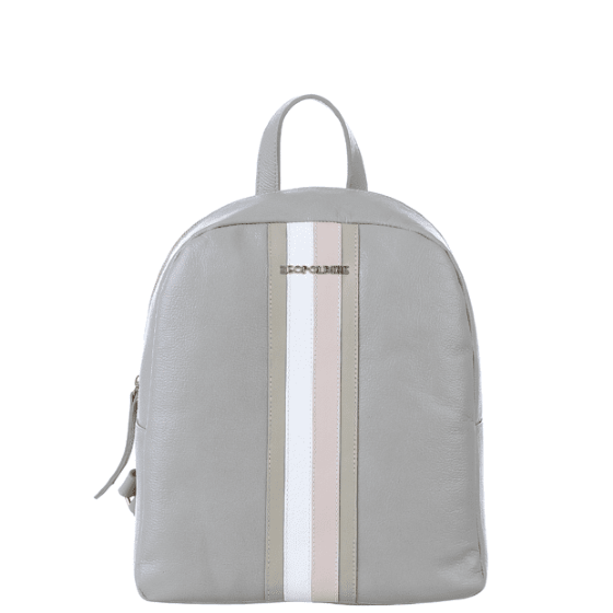 Mochila Nanda Cinza com Listra Rosa Cinza 1