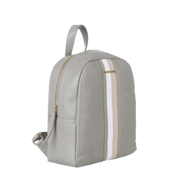 Mochila Nanda Cinza com Listra Rosa Cinza 2